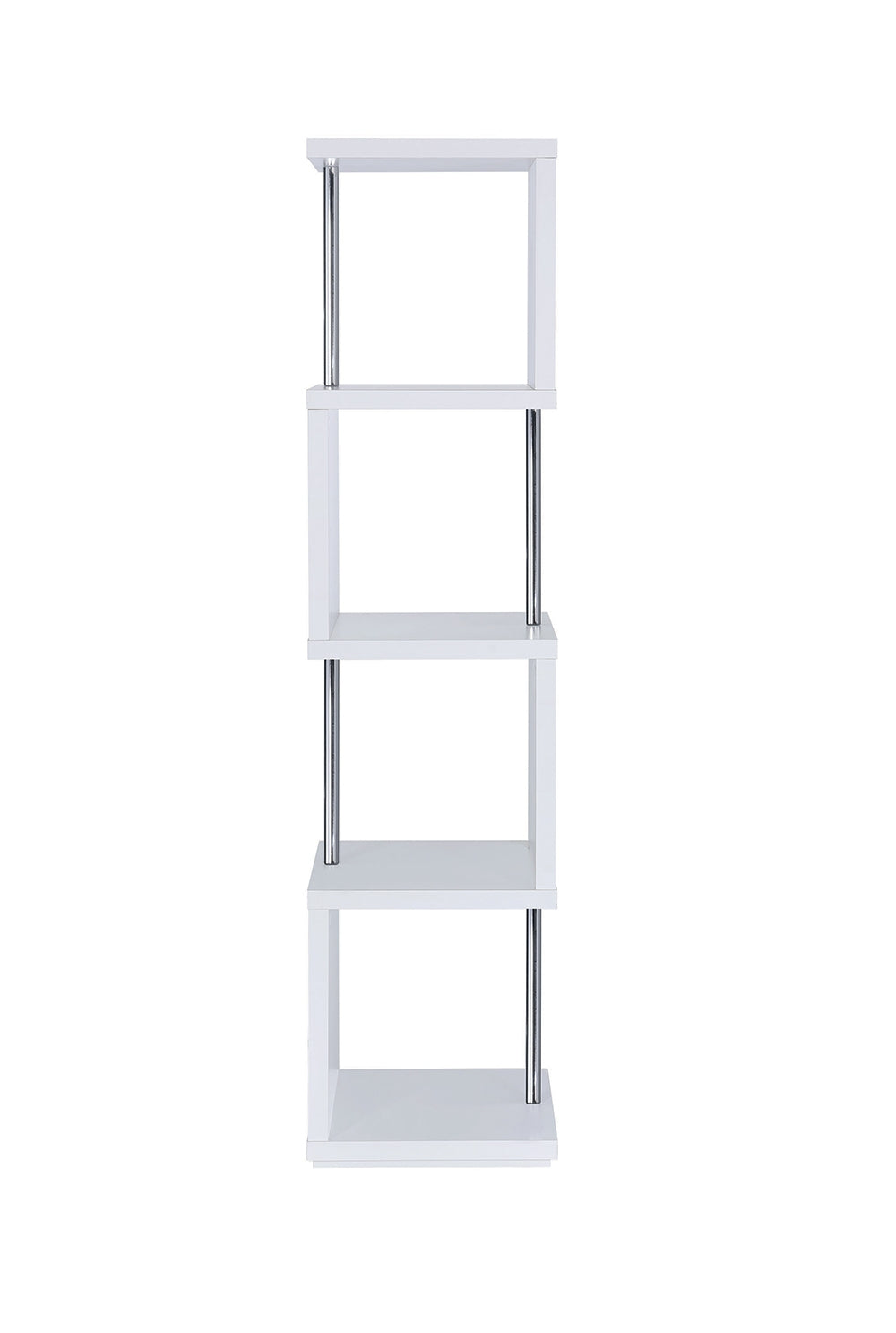 Baxter Modern 4-Tier High Gloss White Bookcase