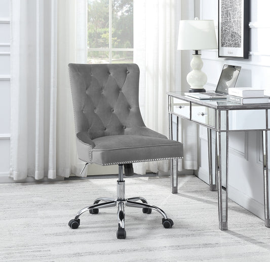 Targa Blue Grey Office Chair with Chrome Accent Trim