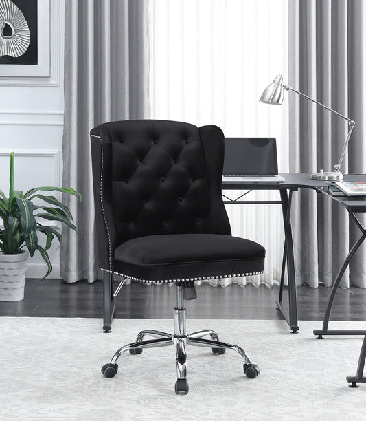 Axel Black Velvet Tufted Office Chair