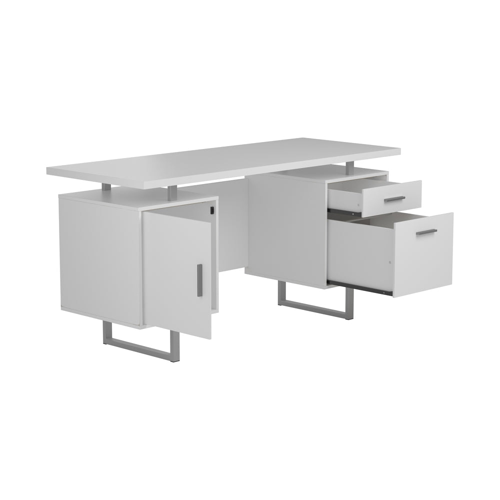 Lawtey Modern Office Desk in Bright White