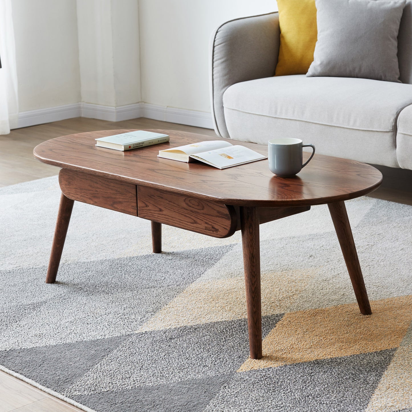 Yeswood Solid Oak Capsule Coffee Table in Natural Finish