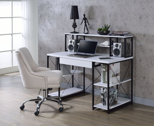 ACME Amiel Desk, White & Black 92879