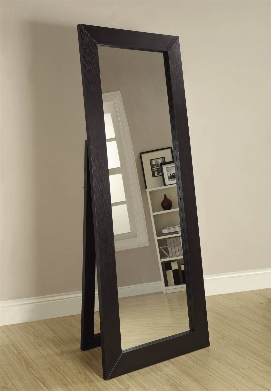 Standing Mirror In Dark Cappuccino Finish