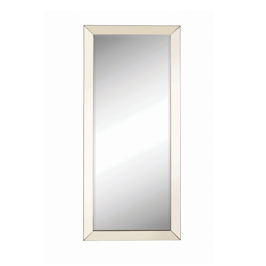 Silver Finish Beveled Floor Mirror