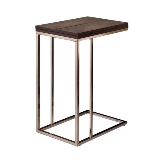 Expandable Top Accent Table Chestnut & Chrome