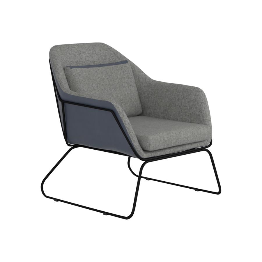 Cody Metal Sled Leg Accent Chair - Grey & Blue