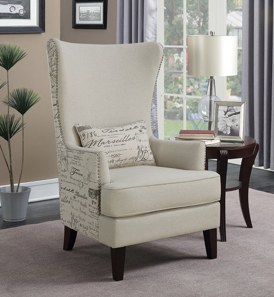 Osmond High Back French Script Accent Chair