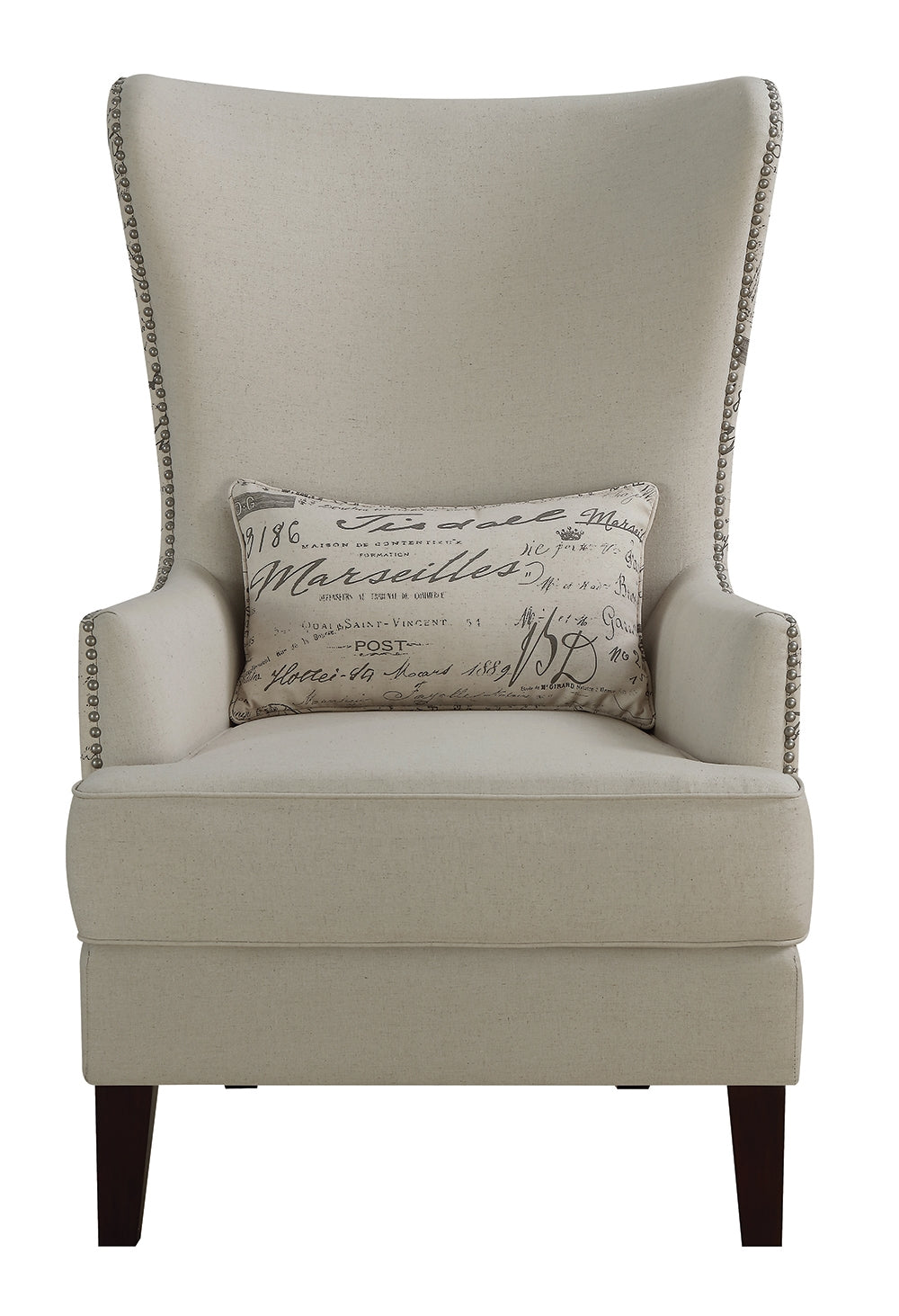 Osmond High Back French Script Accent Chair
