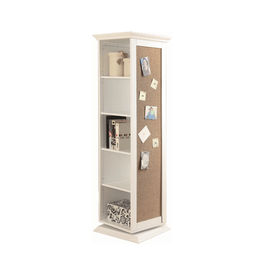 Midge 360 Degree Swivel Cabinet with Mirror, Cork Board, Shelving