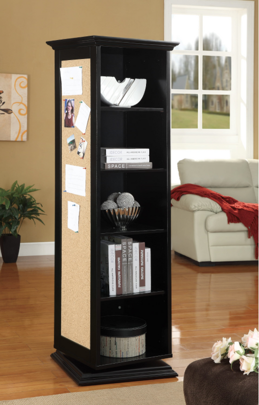 Midge 360 Degree Swivel Cabinet with Mirror, Cork Board, Shelving