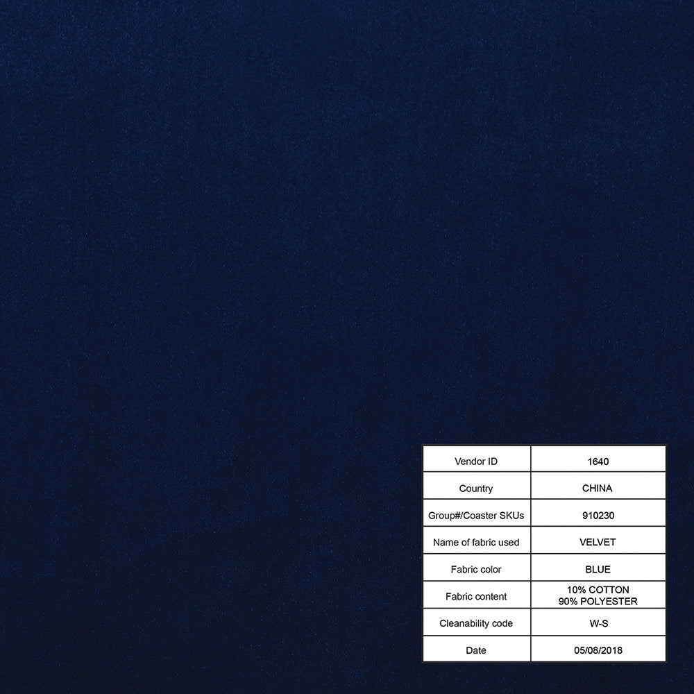 Blue Velvet Cube Ottoman w- Brass Legs