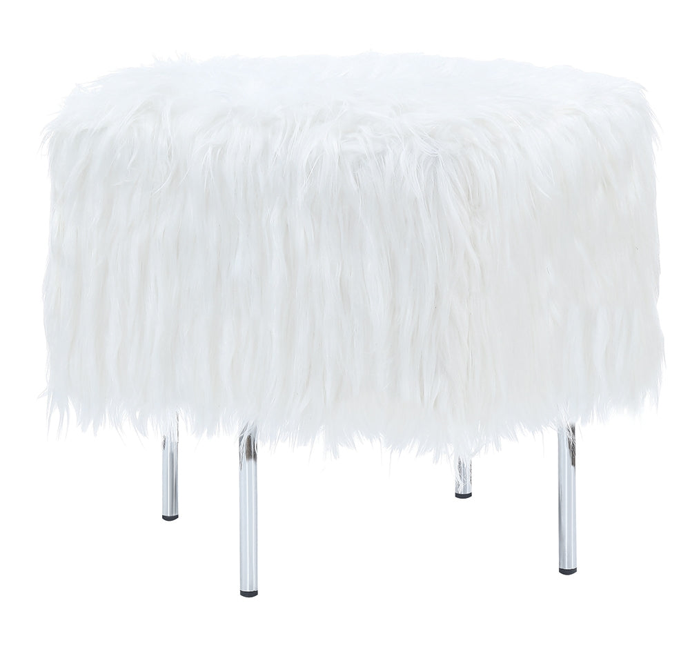 Ryann Faux Sheep Skin Ottoman