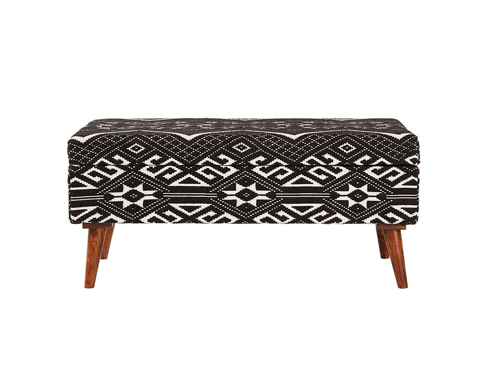 Jaki Woven Cotton Storage Bench- Hand Crafted in India