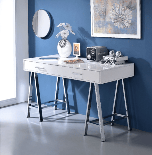 Coleen Modern White High Gloss Desk