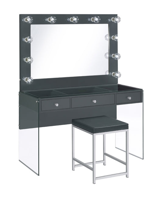 Suzette Modern Vanity in Gray High Gloss