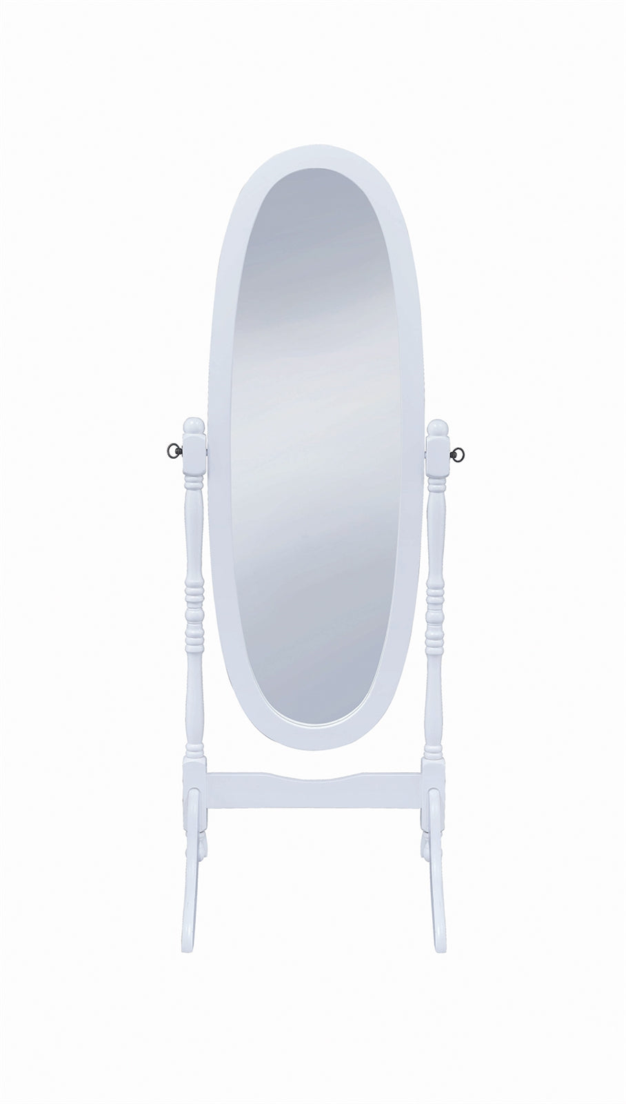 Oval White Cheval Mirror