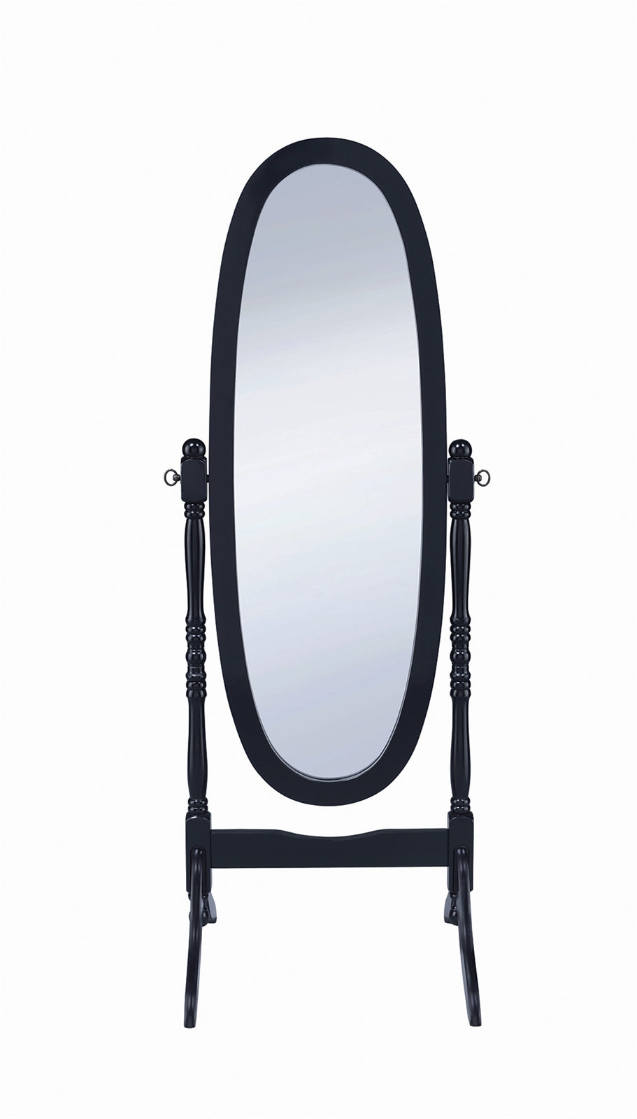 Oval Black Cheval Mirror