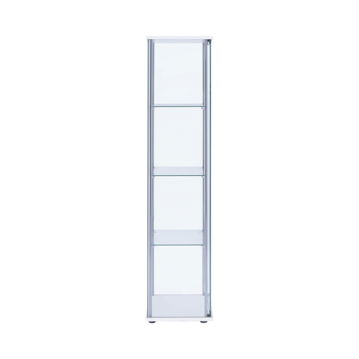 Rectangular 4-Shelf Curio Cabinet White And Clear