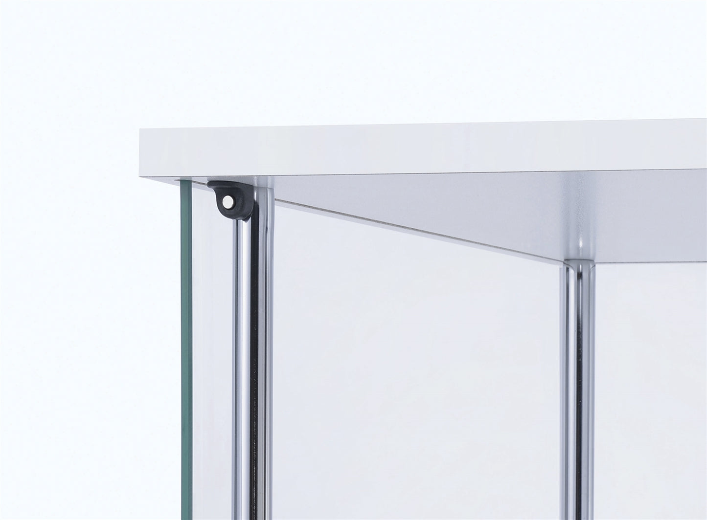 Rectangular 4-Shelf Curio Cabinet White And Clear