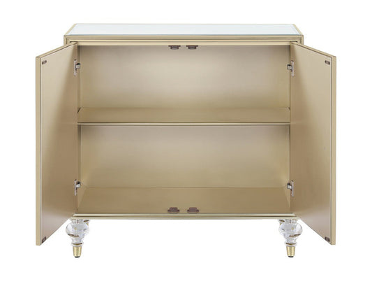 2-door Accent Cabinet Mirror and Champagne