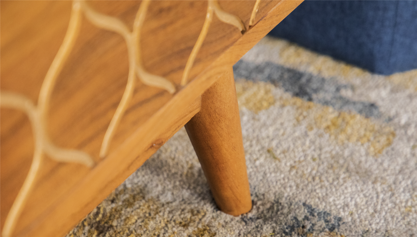 Gold Mermaid Pattern Accent Cabinet