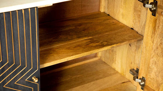 2-Door Accent Cabinet White Washed And Black