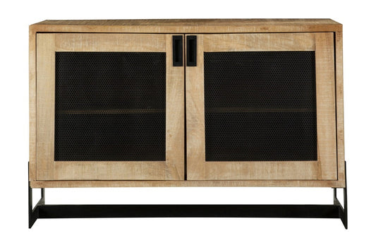 2-door Accent Cabinet White Washed and Black