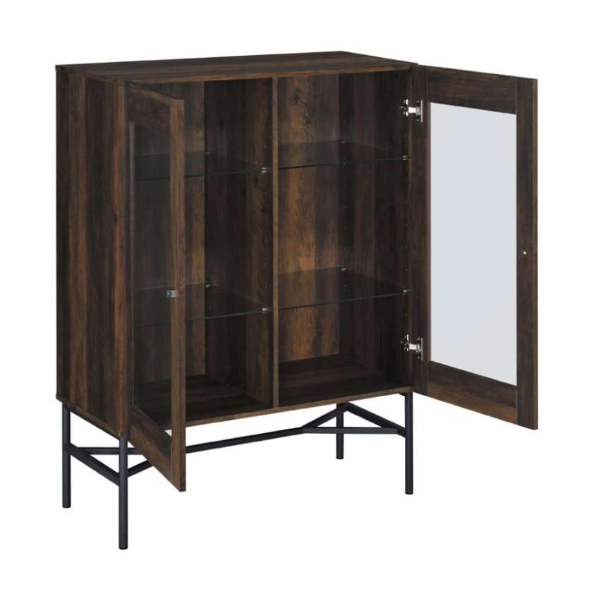 2-door Accent Cabinet with Glass Shelves