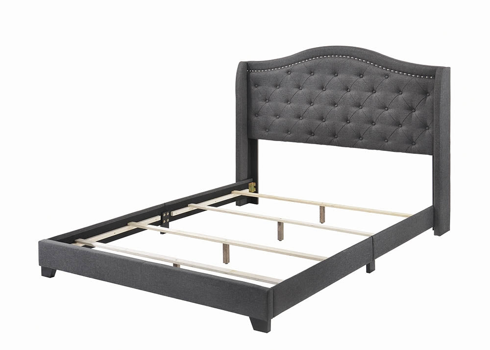 Arielle Camel Back Queen Bed Gray