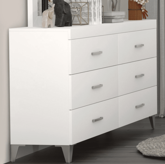 Casilda White 6-Drawer Dresser