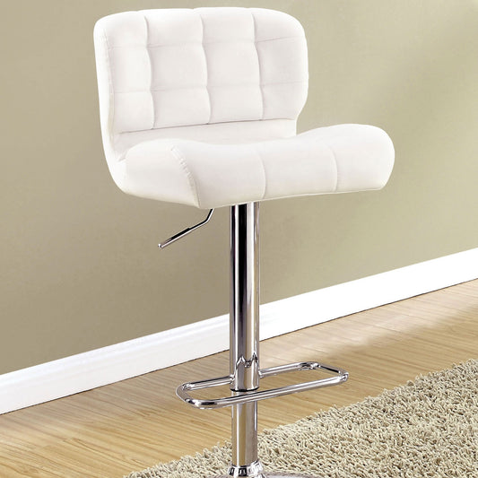 The Kori White Leatherette & Chrome Barstool
