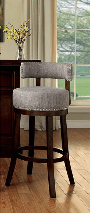 The Lynsey 25" Light Grey Bar Upholstered Bar Stool Set of 2