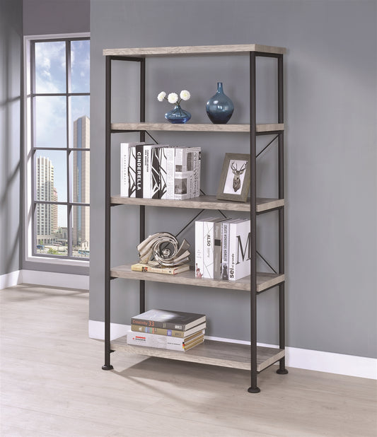 Barritt Industrial Style Weathered Grey Bookcase