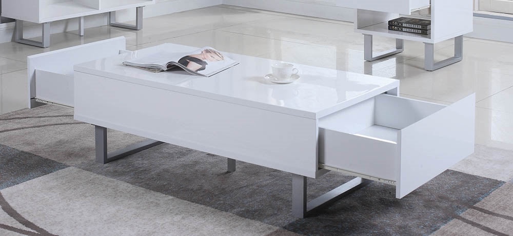 Ailah Modern High Gloss Coffee Table with Storage