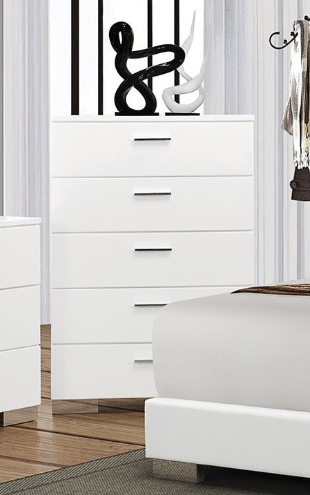 Roxbury Collection High Gloss White Tall Chest