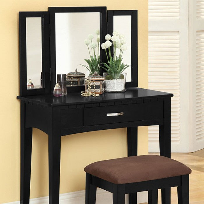 Potterville Black Contemporary Vanity Set
