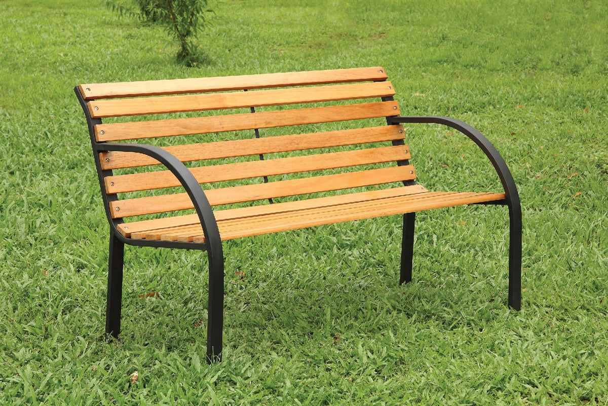 Dumas Cast Iron & Wood Patio Bench