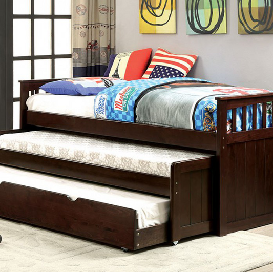 Gartel Espresso Finish Nesting Triple Twin Bed