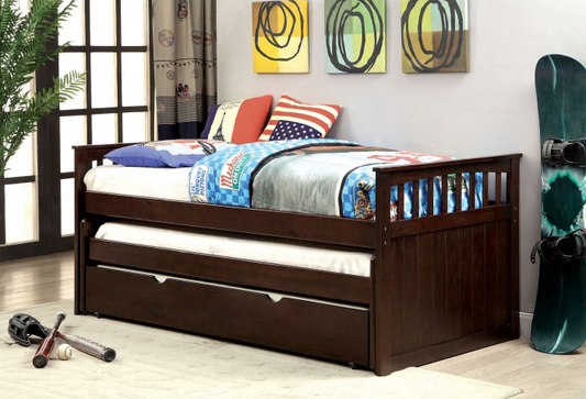 Gartel Espresso Finish Nesting Triple Twin Bed