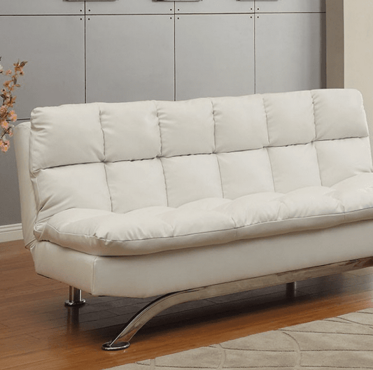 Aristo Contemporary Futon Sofa in White