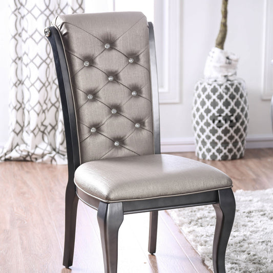Amina Transitional Glam Side Chair Set of 2 Chairs