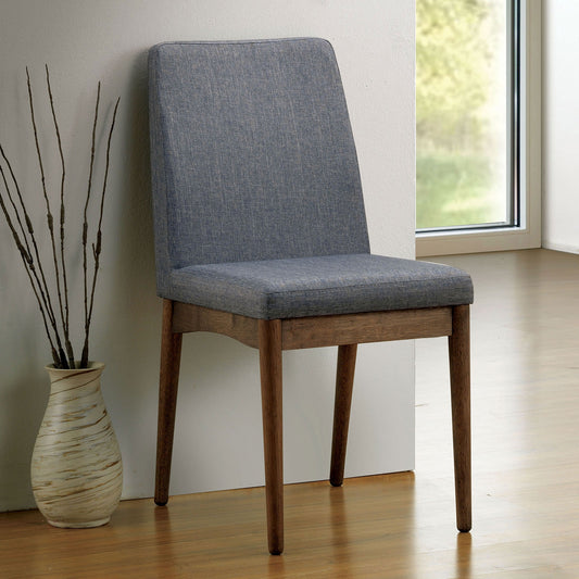 Eindridge Grey Upholstered Side Chair w- Wood Trim Set of 2