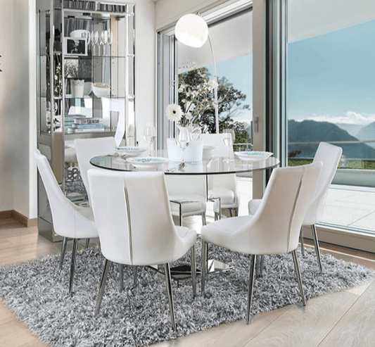 Izzy Modern 5 Piece Dining Set with Black or White Chairs