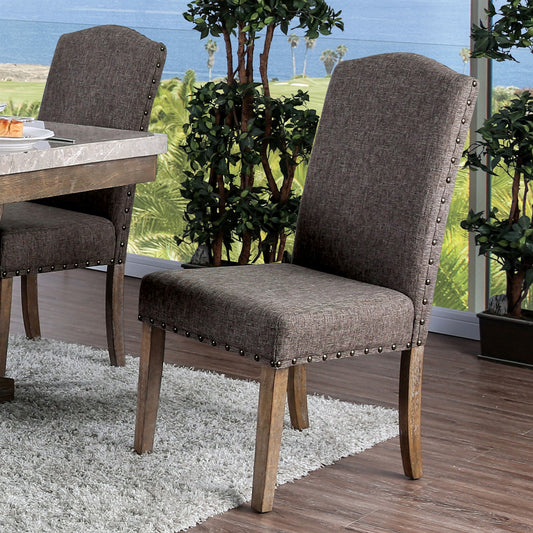 Bridgen Brown Upholstered Side Chair Set of 2