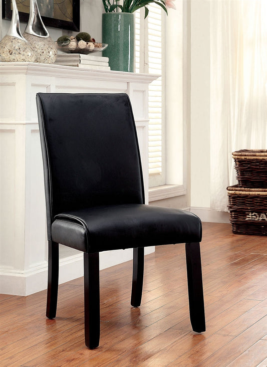 Gladstone Black Leatherette Parsons Chair-2 Pack