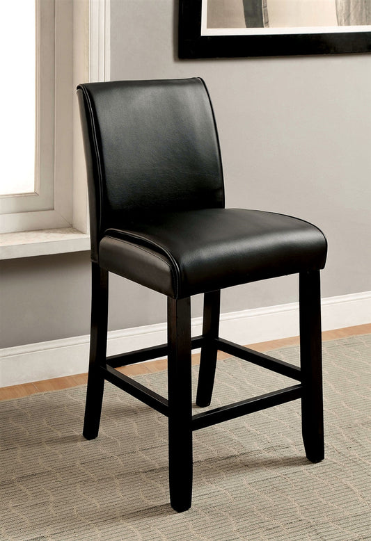Gladstone Black Leatherette Counter Height Parsons Chair-2 Pack