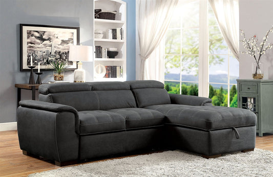 Patty Multi Functional Sleeper Sectional in Graphite