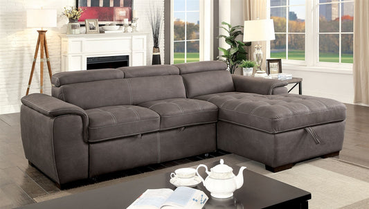 Patty Multi Functional Sleeper Sectional in Ash-Brown