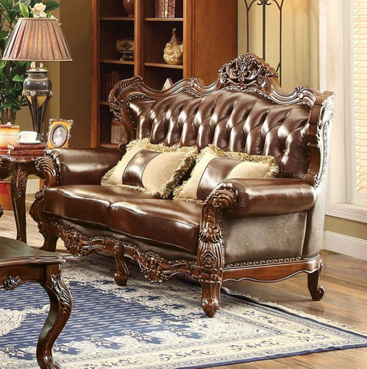 Jericho Traditional Leather Loveseat
