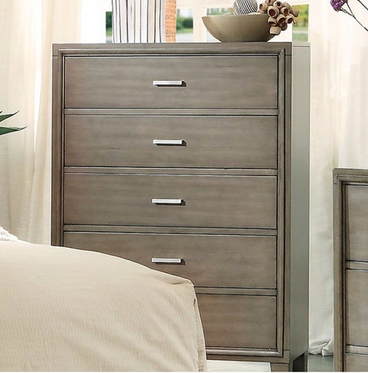 Enrico Contemporary Weathered Gray 5 Drawer Chest